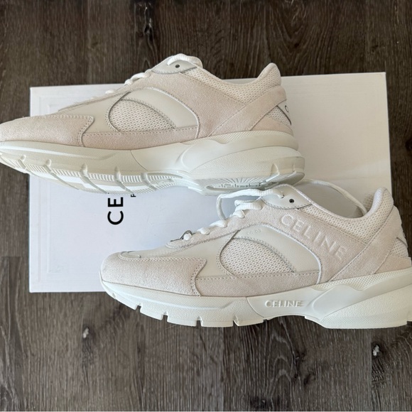 Celine White Mixed Leather Runner sneakers - Picture 8 of 10